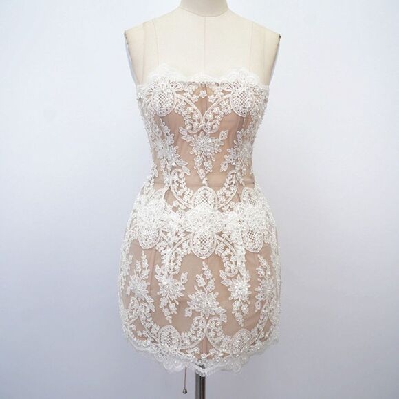 NWOT BRONX AND BANCO Maraya Blanc Lace Mini Dress - Picture 9 of 16